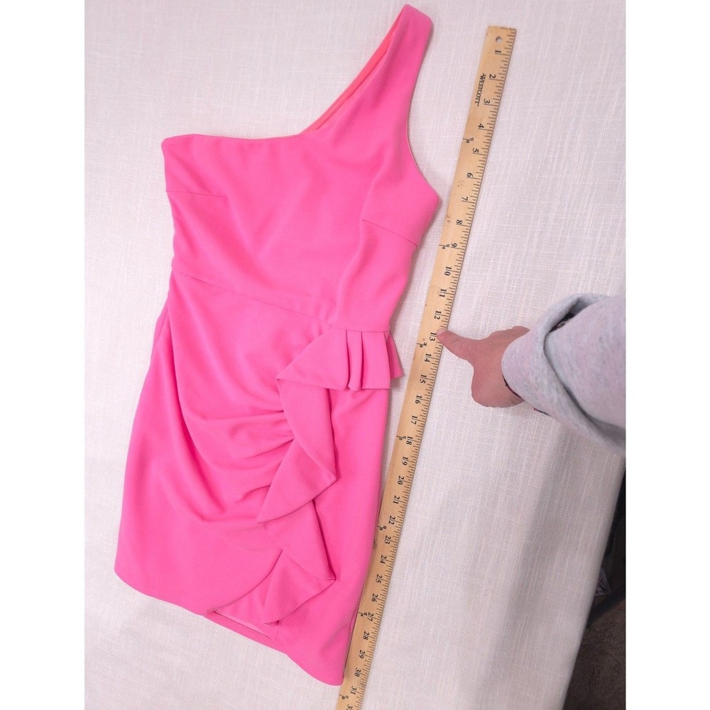 Lena Pink One Shoulder Ruffle Mini Dress S - Picture 5 of 11